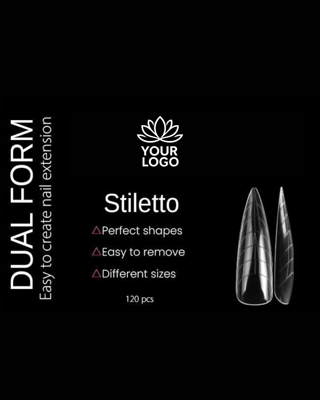 Logo - Dual Form Stiletto box 120 pcs